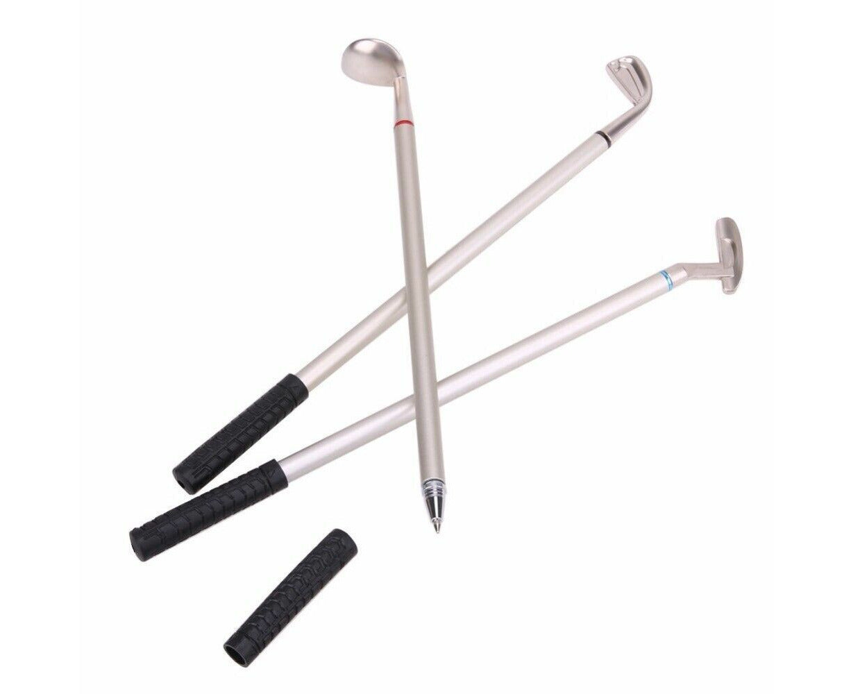 Golf Pen Gift Mini Desktop Golf Sets with 3 Golf Clubs Pens Putting Flag 2 Balls