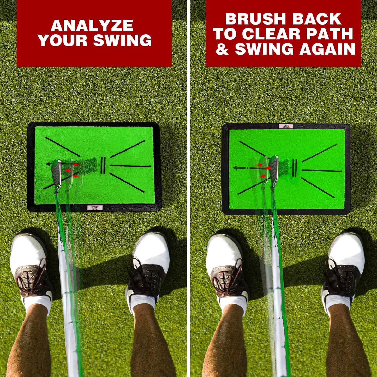 - Golf Mat - Golf Hitting Mat - Golf Mats Practice Outdoor Indoor Golf Training Mat - Golf Practice Mats Outdoor - Chipping Mat - Shows Swing Path - Golf Turf Mat 3-In-1 Impact Golf Mat