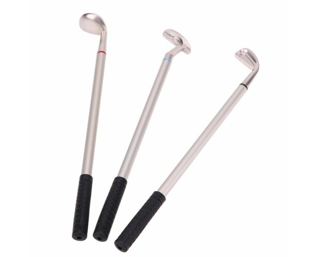 Golf Pen Gift Mini Desktop Golf Sets with 3 Golf Clubs Pens Putting Flag 2 Balls