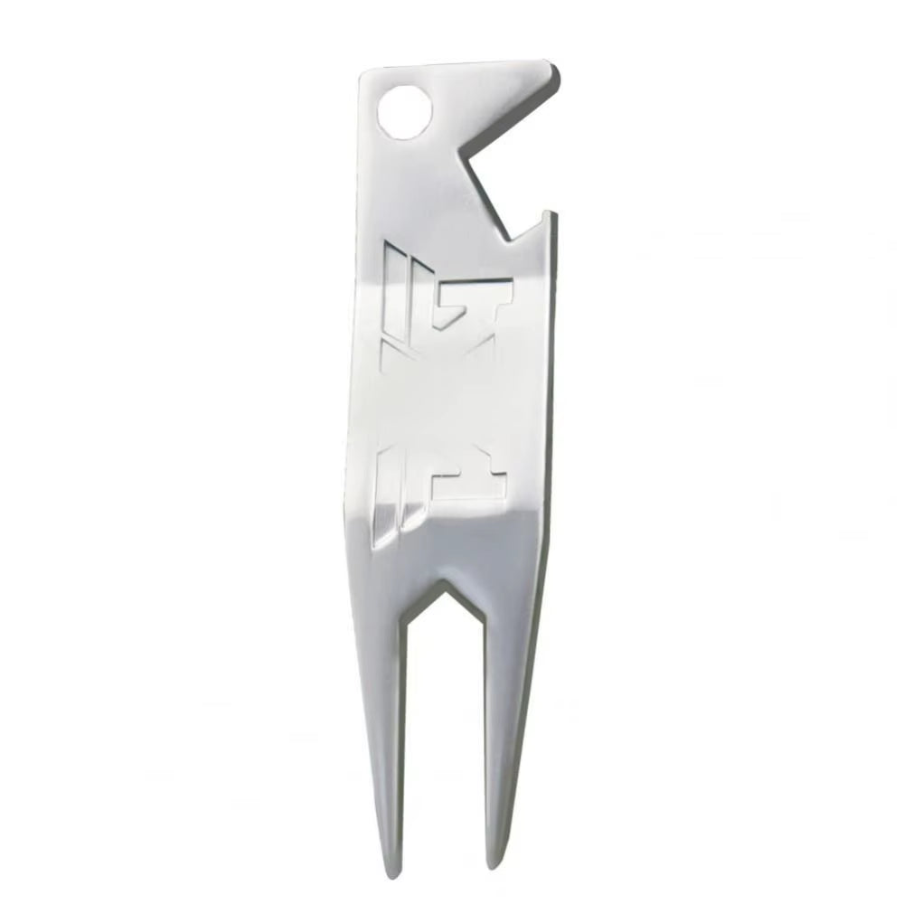 2 in 1 Metal Golf Divot Repair Tool Golf Club Groove Cleaner Golf Putting Green Fork Golf Pitchforks Golf Accessories