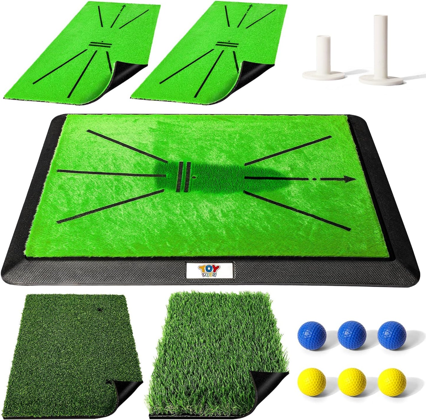 - Golf Mat - Golf Hitting Mat - Golf Mats Practice Outdoor Indoor Golf Training Mat - Golf Practice Mats Outdoor - Chipping Mat - Shows Swing Path - Golf Turf Mat 3-In-1 Impact Golf Mat
