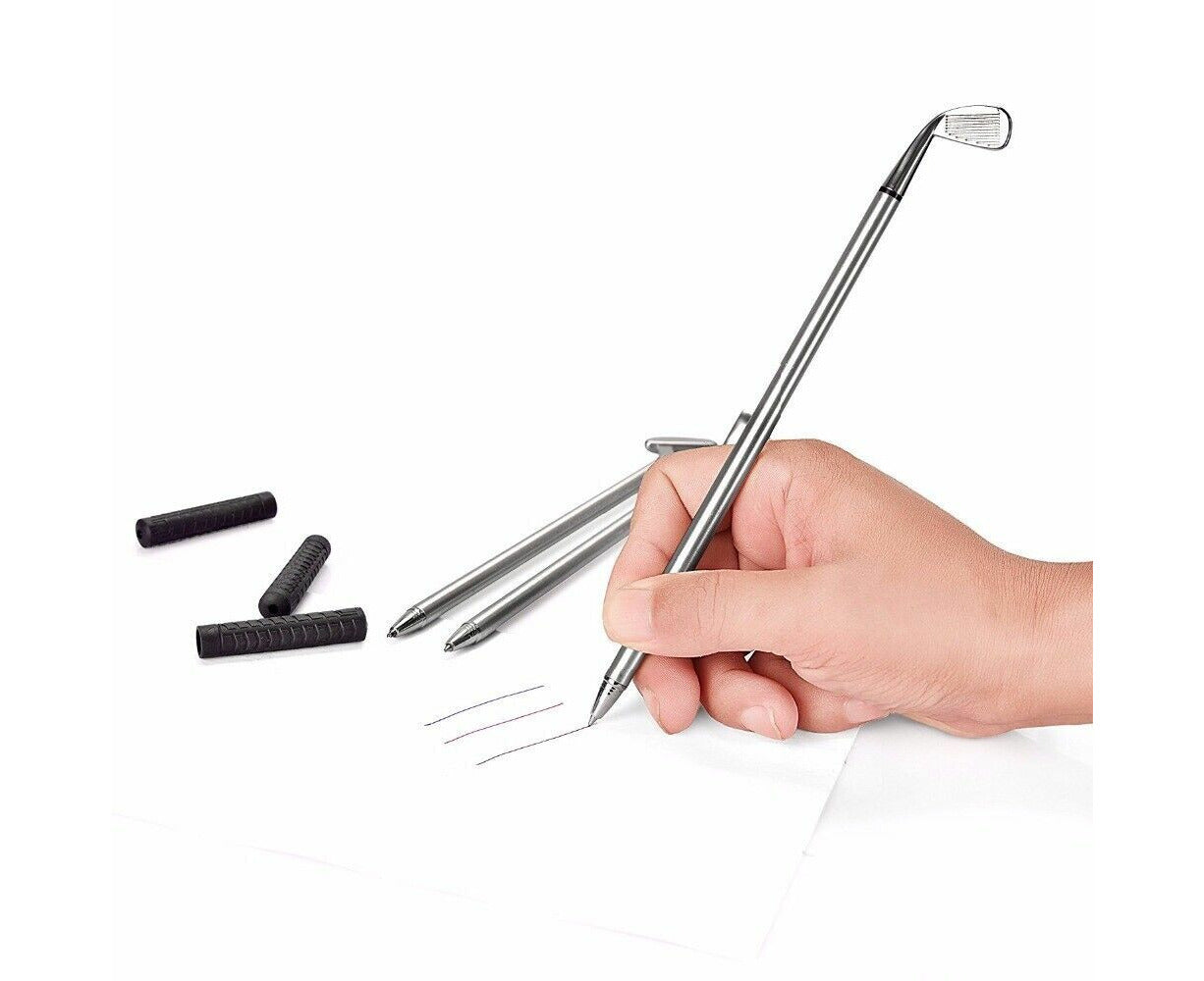 Golf Pen Gift Mini Desktop Golf Sets with 3 Golf Clubs Pens Putting Flag 2 Balls
