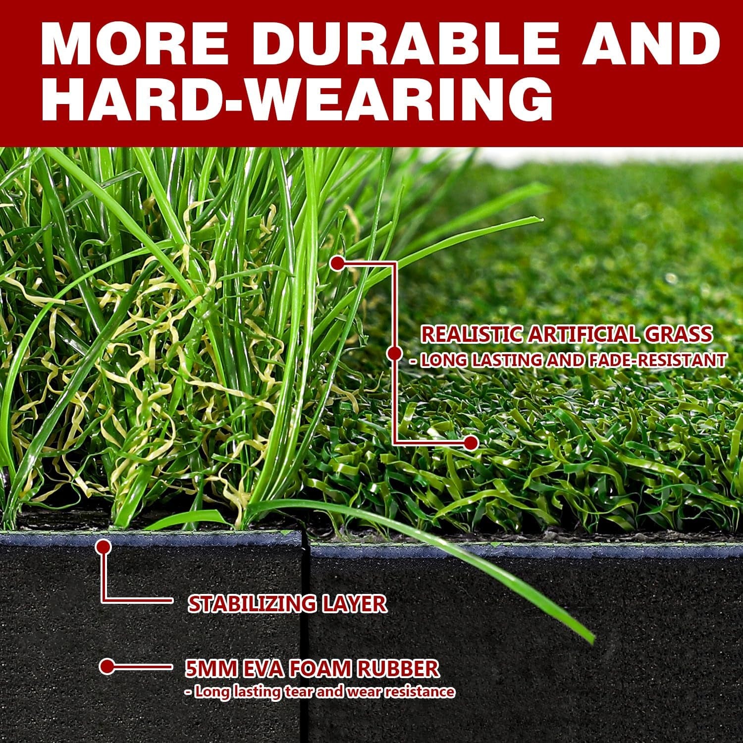 - Golf Mat - Golf Hitting Mat - Golf Mats Practice Outdoor Indoor Golf Training Mat - Golf Practice Mats Outdoor - Chipping Mat - Shows Swing Path - Golf Turf Mat 3-In-1 Impact Golf Mat
